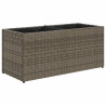 Donica ogrodowa z 2 wkładami, szara, 72x30x32 cm, rattan PE