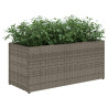 Donica ogrodowa z 2 wkładami, szara, 72x30x32 cm, rattan PE