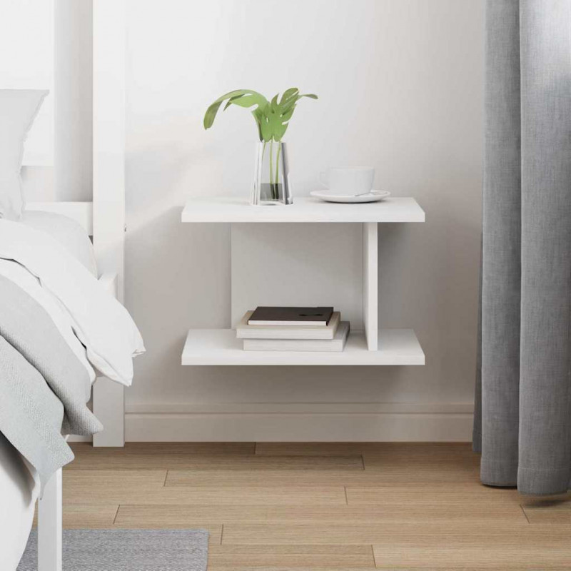 Stolik nocny Biały 40 x 30 x 25 cm Materiał drewnopochodny