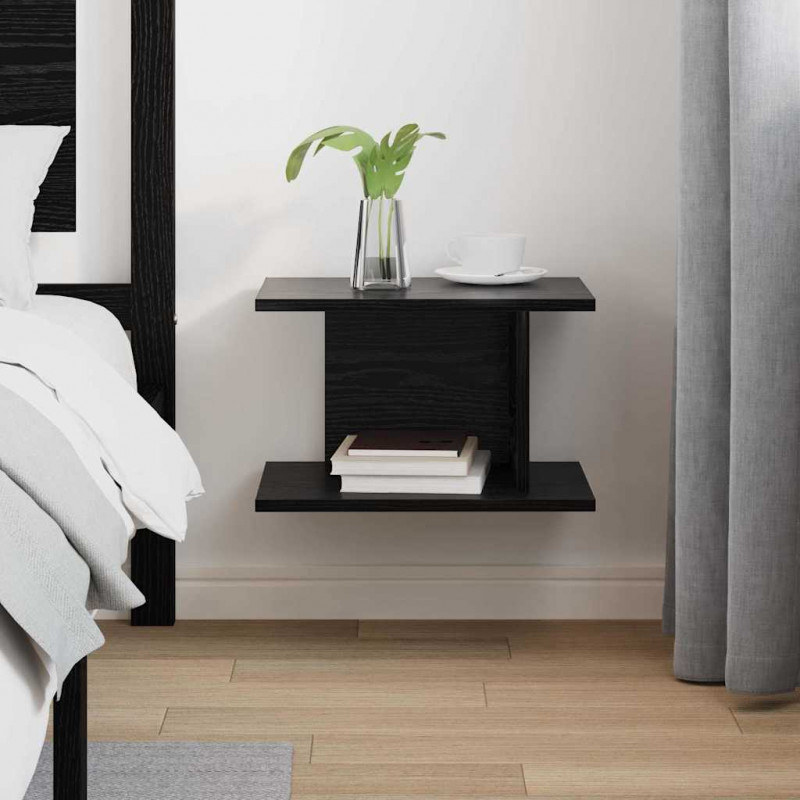 Stolik nocny Czarny Dąb 40 x 30 x 25 cm Materiał drewnopochodny