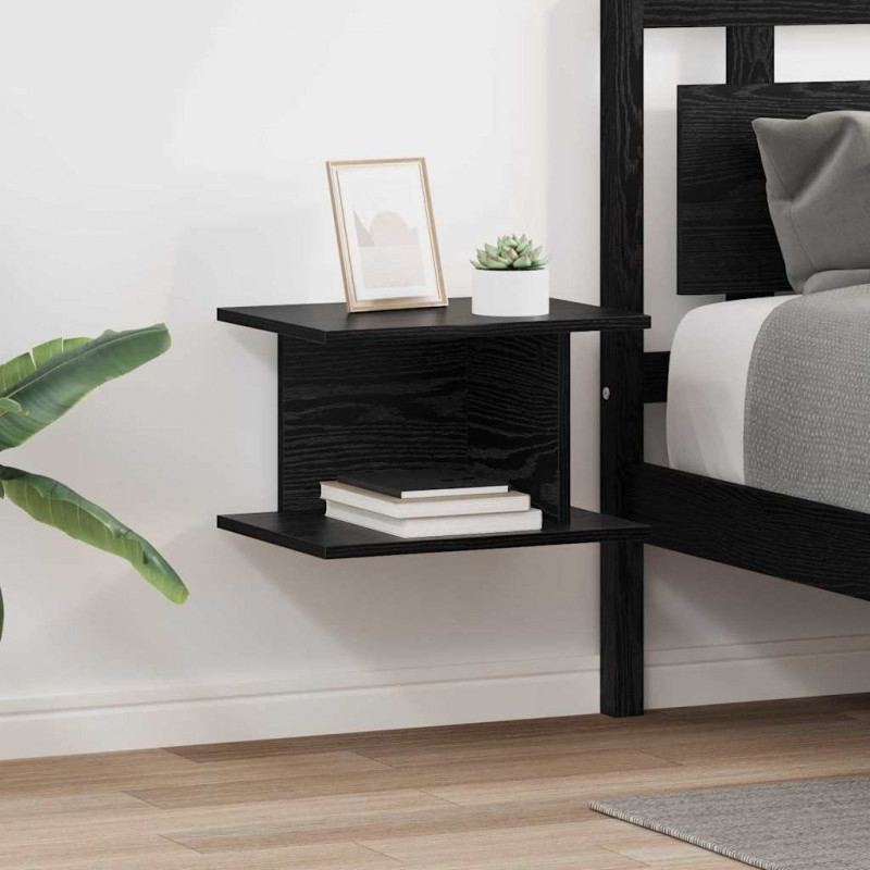 Stolik nocny 2 pcs Czarny Dąb 40 x 30 x 25 cm