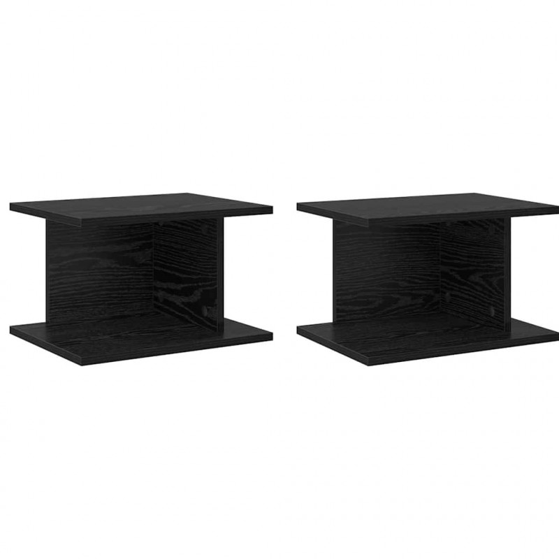 Stolik nocny 2 pcs Czarny Dąb 40 x 30 x 25 cm