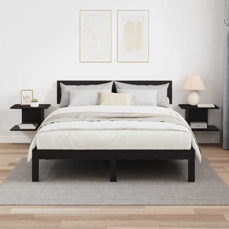 Stolik nocny 2 pcs Czarny Dąb 40 x 30 x 25 cm