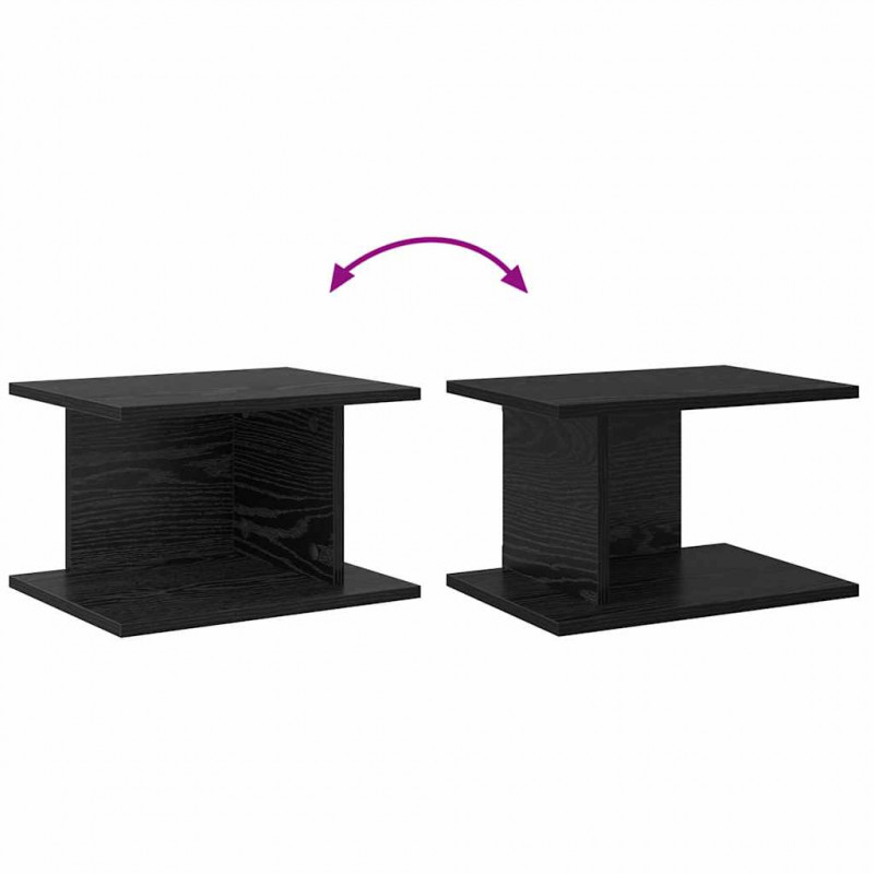 Stolik nocny 2 pcs Czarny Dąb 40 x 30 x 25 cm