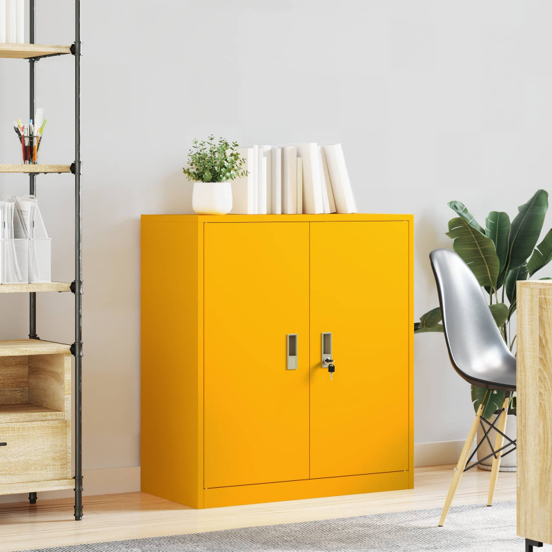 Szafka do przechowywania Musztardowy Żółty 80 x 40 x 90 cm Stal
