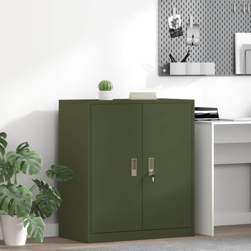 Szafka do przechowywania Zielony oliwkowy 80 x 40 x 90 cm Stal