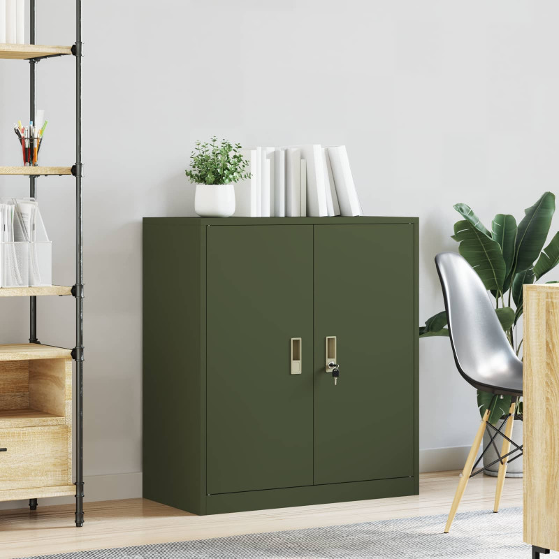 Szafka do przechowywania Zielony oliwkowy 80 x 40 x 90 cm Stal