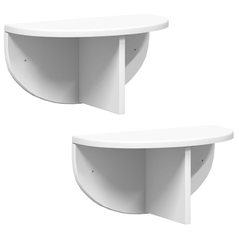 Półka ścienna Montowane na ścianie 2 pcs Biały 38 x 19 x 19 cm