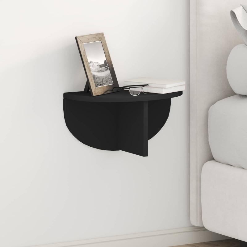 Półka ścienna Montowane na ścianie 2 pcs Czarny 38 x 19 x 19 cm