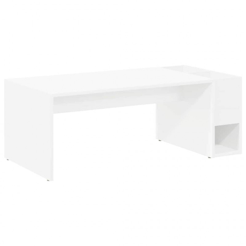 Stolik kawowy Biały 101,5 x 50 x 37 cm Materiał drewnopochodny
