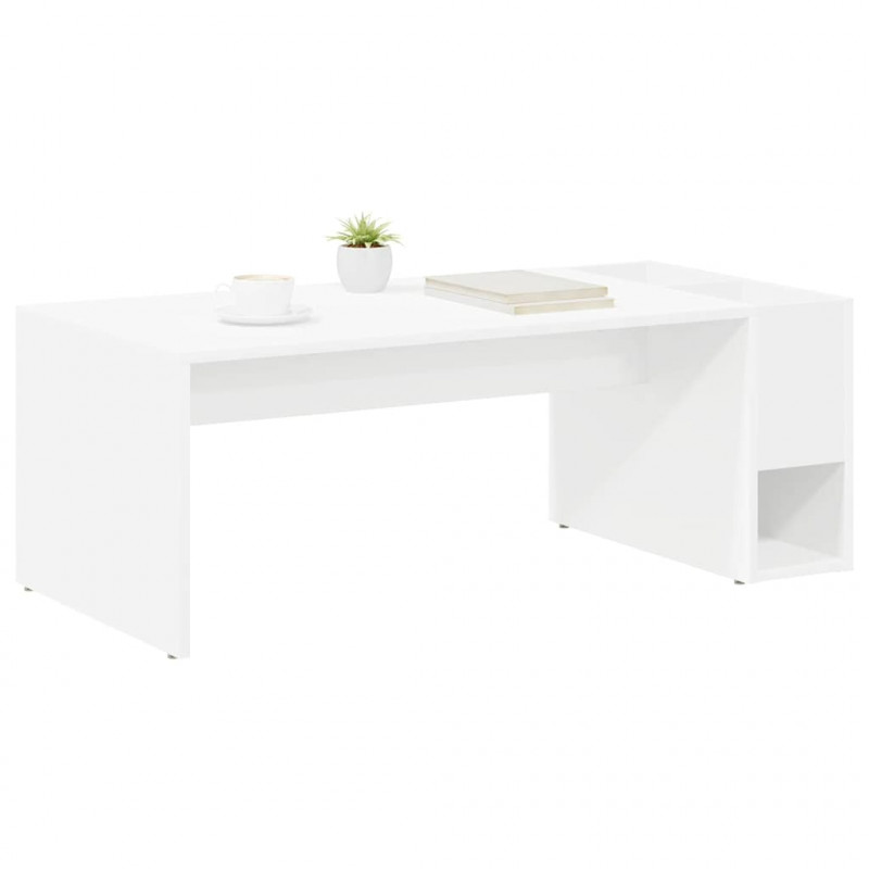 Stolik kawowy Biały 101,5 x 50 x 37 cm Materiał drewnopochodny