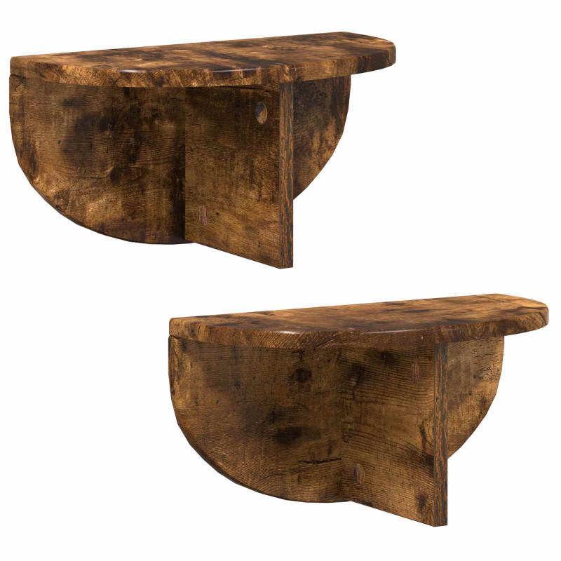 Półka ścienna 2 pcs Dąb wędzony 38 x 19 x 19 cm
