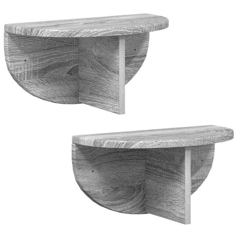 Półka ścienna 2 pcs Szary Sonoma 38 x 19 x 19 cm