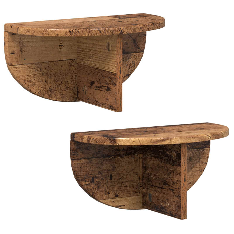 Półka ścienna 2 pcs Stare drewno 38 x 19 x 19 cm