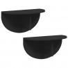 Półka ścienna Montowane na ścianie 2 pcs Czarny 48 x 24 x 24 cm