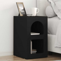 Stolik nocny Czarny 29,5 x 33,5 x 50 cm Materiał drewnopochodny