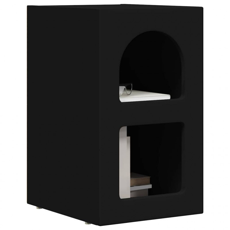 Stolik nocny Czarny 29,5 x 33,5 x 50 cm Materiał drewnopochodny