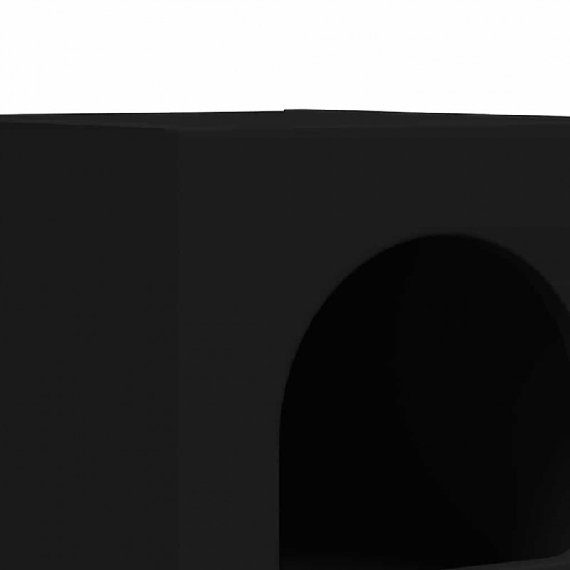 Stolik nocny Czarny 29,5 x 33,5 x 50 cm Materiał drewnopochodny