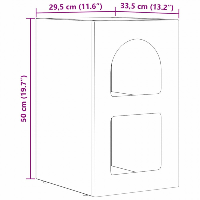Stolik nocny 2 pcs Czarny 29,5 x 33,5 x 50 cm