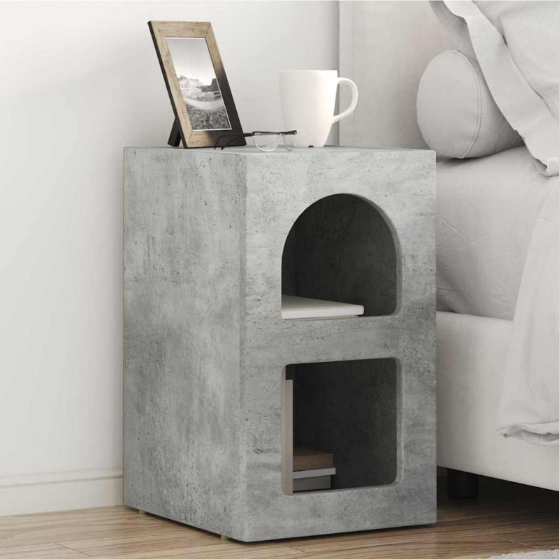 Stolik nocny Betonowy szary 29,5 x 33,5 x 50 cm