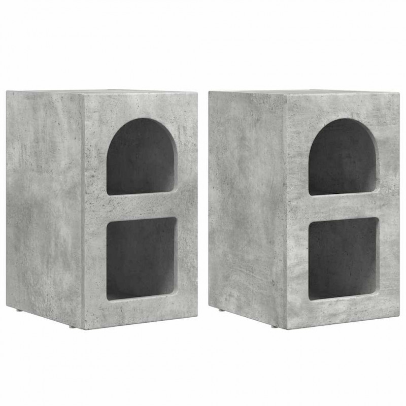 Stolik nocny 2 pcs Betonowy szary 29,5 x 33,5 x 50 cm