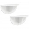 Półka ścienna 2 pcs Wysoki połysk biały 48 x 24 x 24 cm