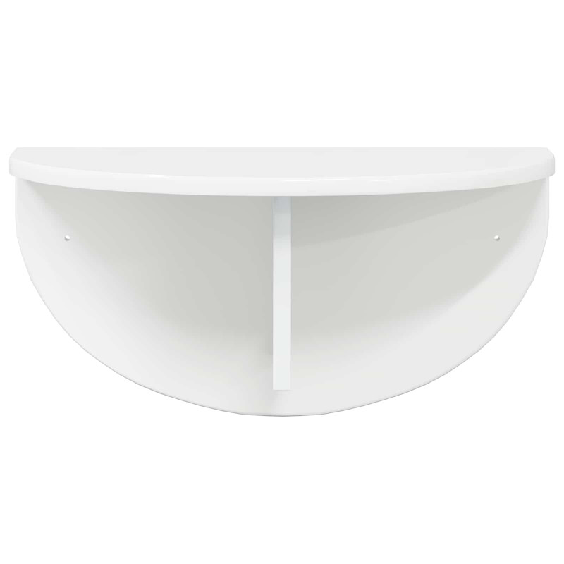 Półka ścienna 2 pcs Wysoki połysk biały 48 x 24 x 24 cm