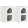Stolik nocny 2 pcs Wysoki połysk biały 29,5 x 33,5 x 50 cm