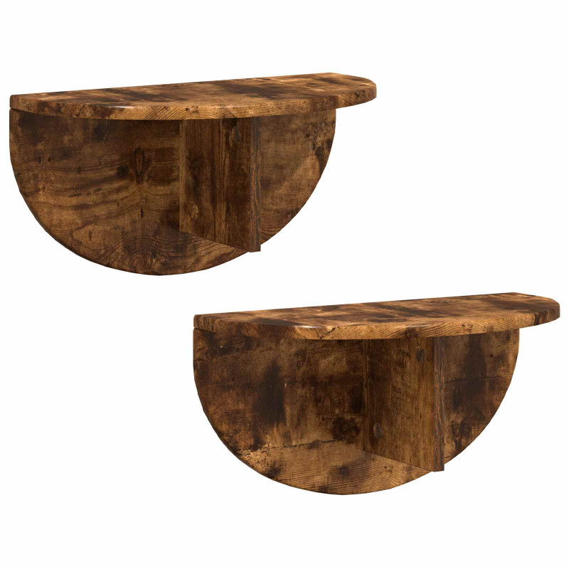 Półka ścienna 2 pcs Dąb wędzony 48 x 24 x 24 cm