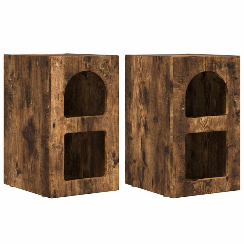 Stolik nocny 2 pcs Dąb wędzony 29,5 x 33,5 x 50 cm
