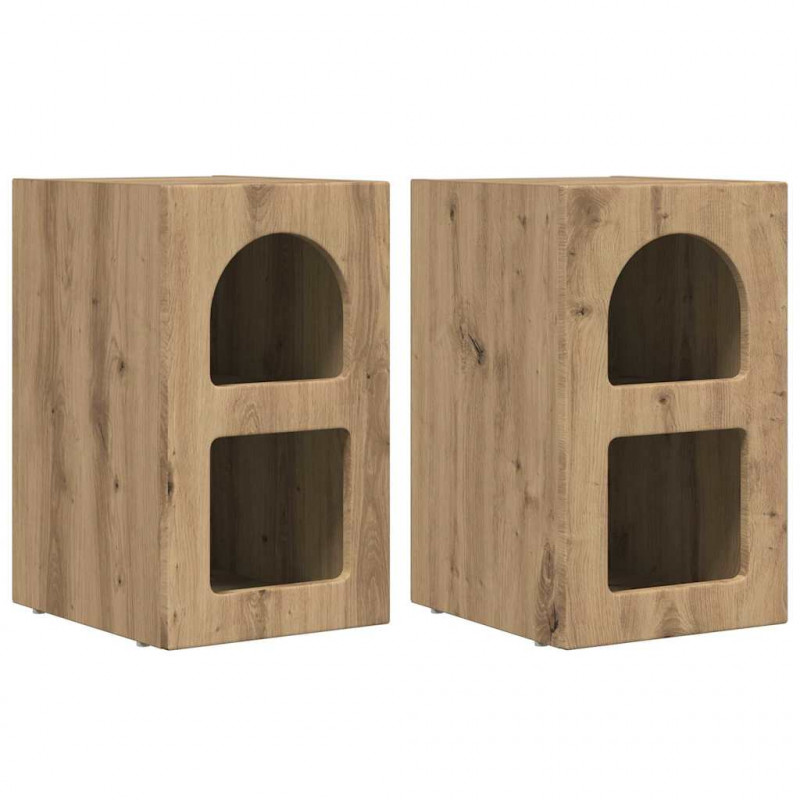 Stolik nocny 2 pcs Dąb rzemieślniczy 29,5 x 33,5 x 50 cm