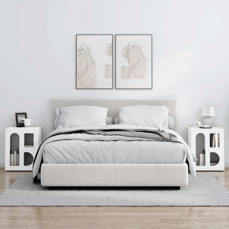 Stolik nocny 2 pcs Biały 40 x 35 x 50 cm