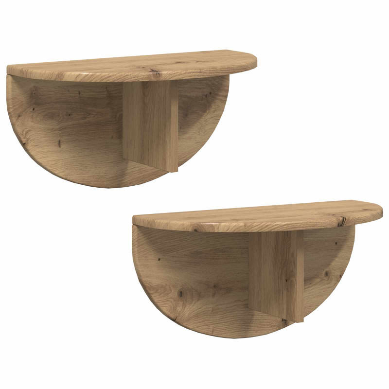 Półka ścienna 2 pcs Dąb rzemieślniczy 48 x 24 x 24 cm