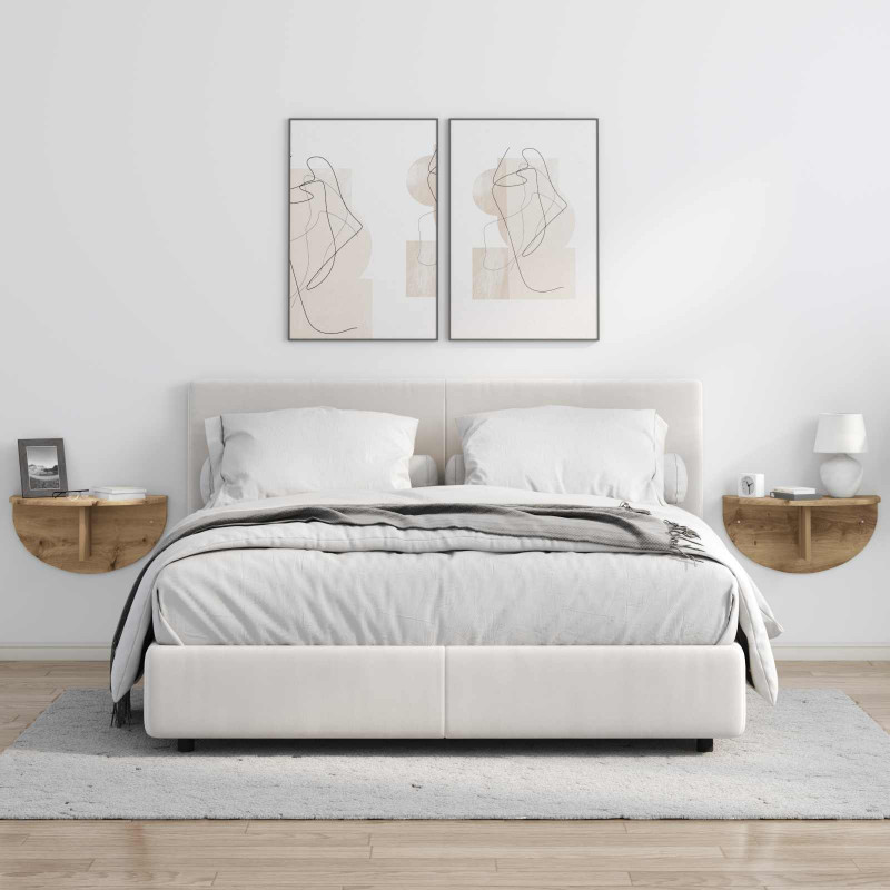 Półka ścienna 2 pcs Dąb rzemieślniczy 48 x 24 x 24 cm