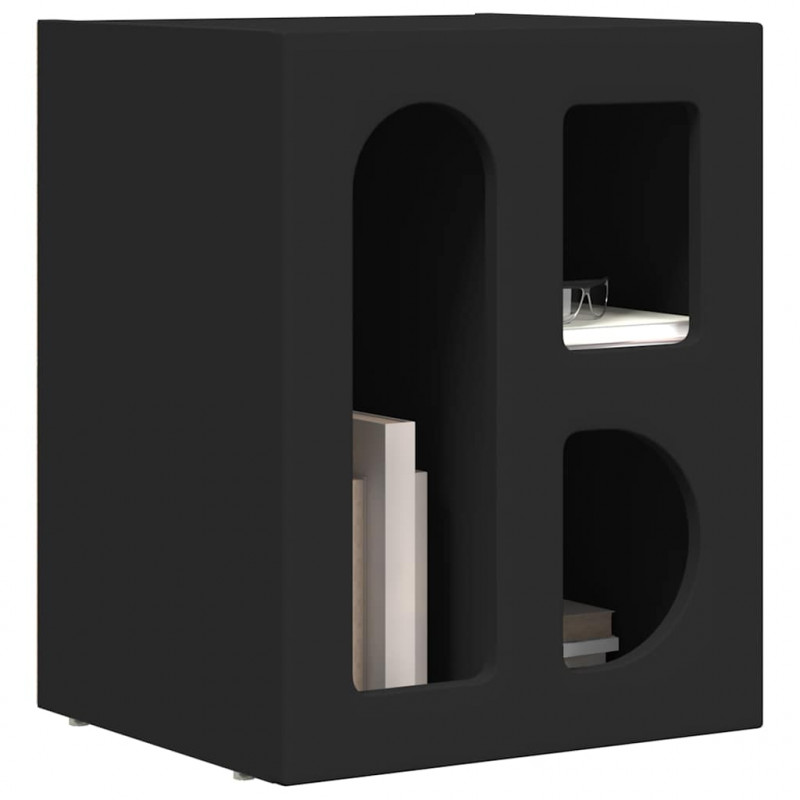 Stolik nocny Czarny 40 x 35 x 50 cm Materiał drewnopochodny