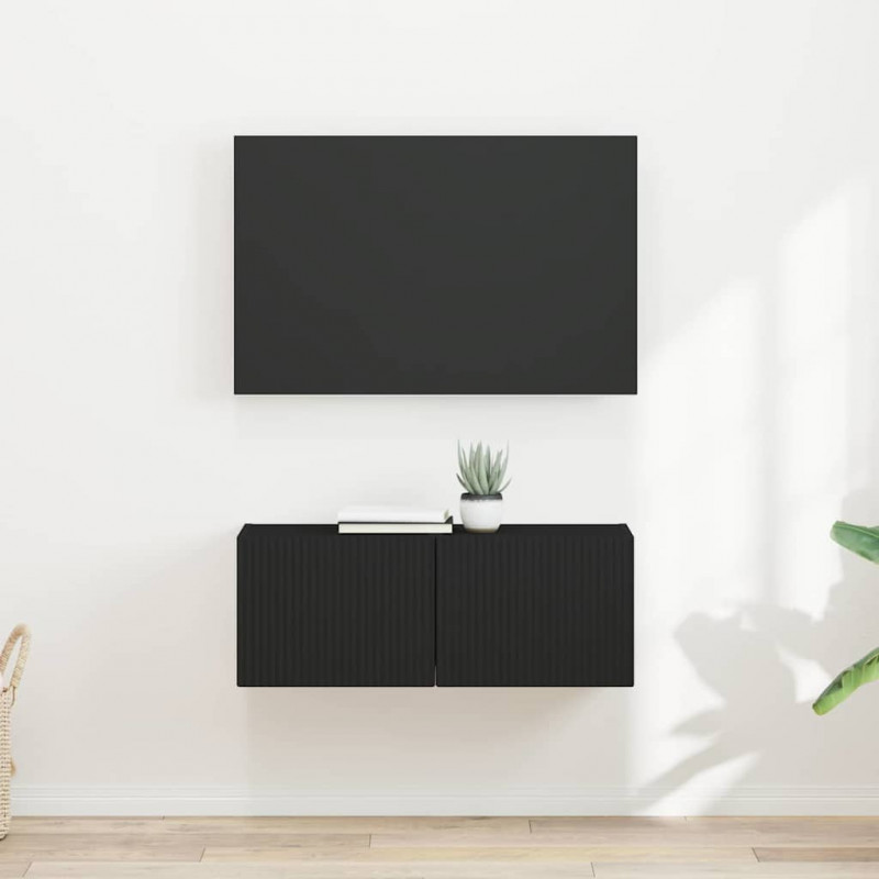 Szafka pod telewizor 2 pcs Czarny 39 x 31 x 29,5 cm
