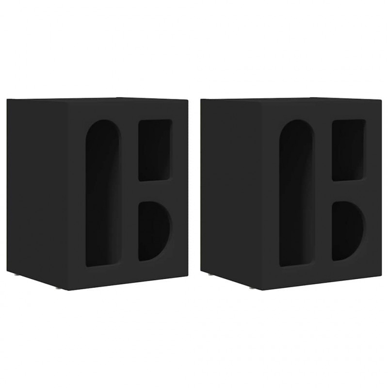 Stolik nocny 2 pcs Czarny 40 x 35 x 50 cm