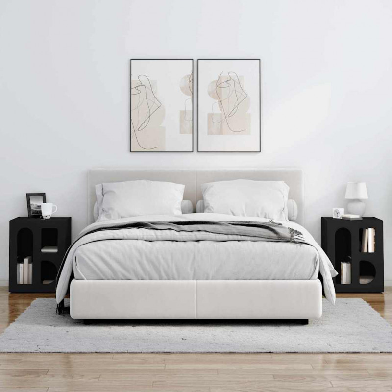 Stolik nocny 2 pcs Czarny 40 x 35 x 50 cm