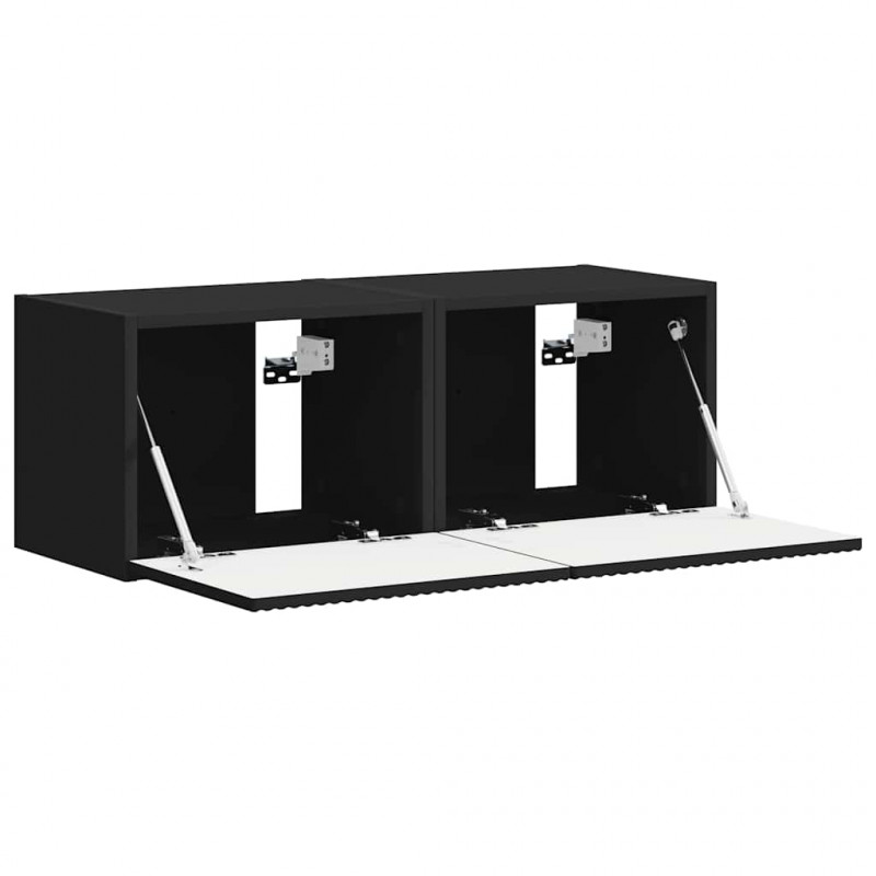 Szafka pod telewizor 2 pcs Czarny 39 x 31 x 29,5 cm