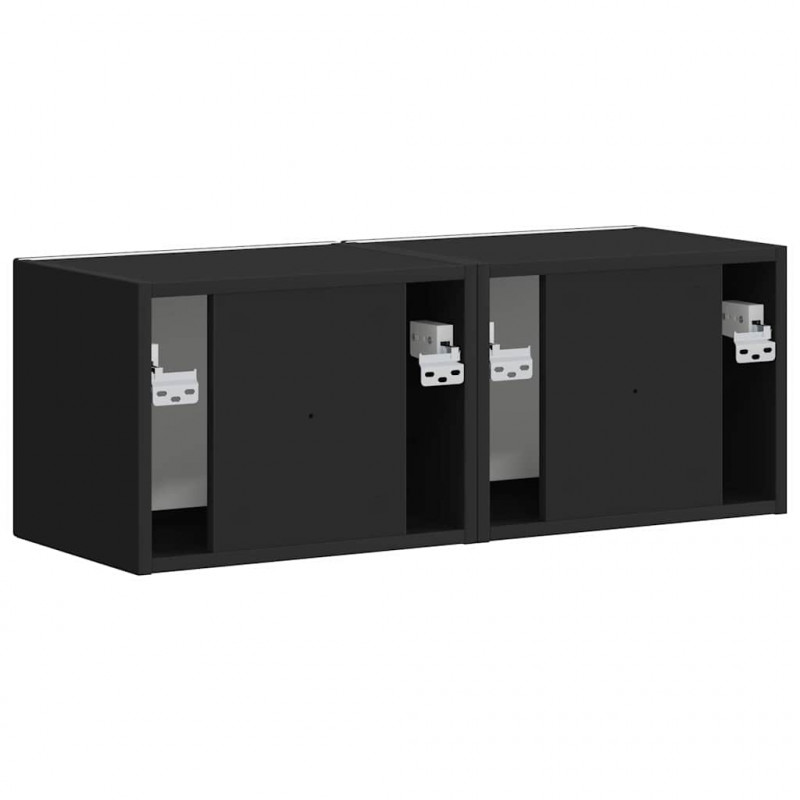 Szafka pod telewizor 2 pcs Czarny 39 x 31 x 29,5 cm