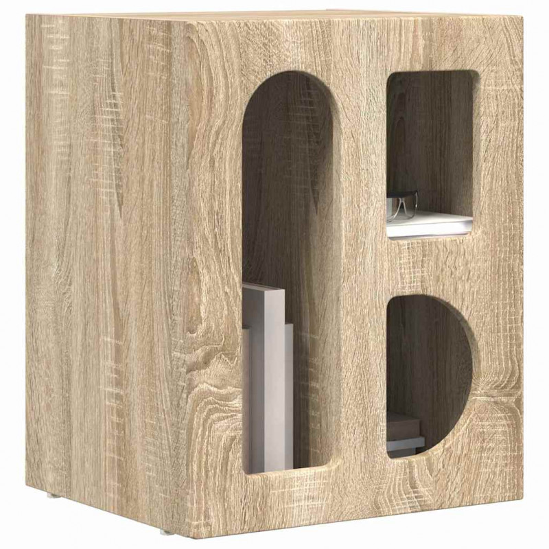 Stolik nocny Dąb Sonoma 40 x 35 x 50 cm Materiał drewnopochodny