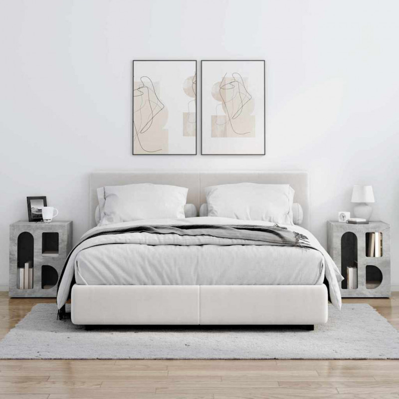 Stolik nocny 2 pcs Betonowy szary 40 x 35 x 50 cm