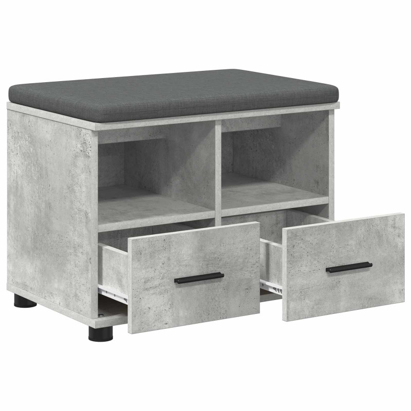Ławka w przedpokoju z poduszką Betonowy Szary 60 x 38 x 46 cm