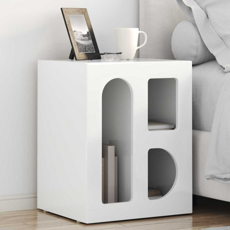 Stolik nocny 2 pcs Wysoki połysk biały 40 x 35 x 50 cm
