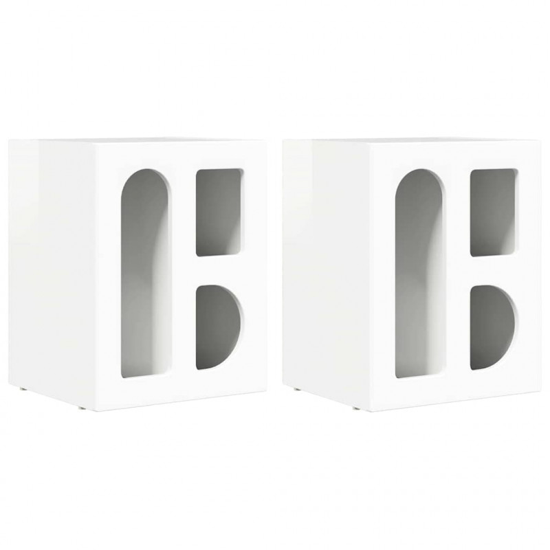 Stolik nocny 2 pcs Wysoki połysk biały 40 x 35 x 50 cm
