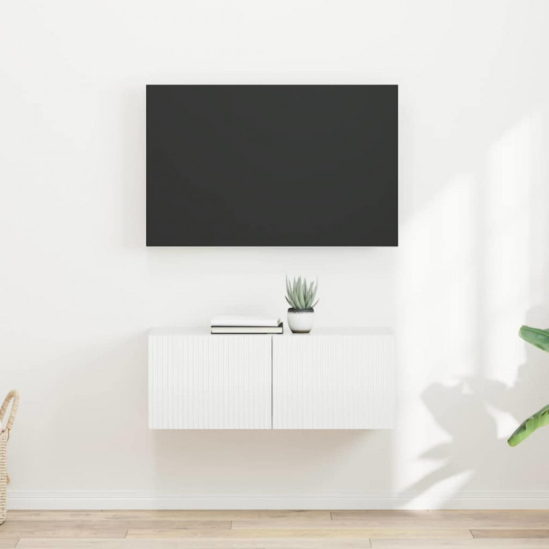 Szafka pod telewizor 2 pcs Błyszcząca biel 39 x 31 x 29,5 cm