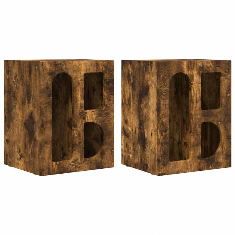 Stolik nocny 2 pcs Dąb wędzony 40 x 35 x 50 cm