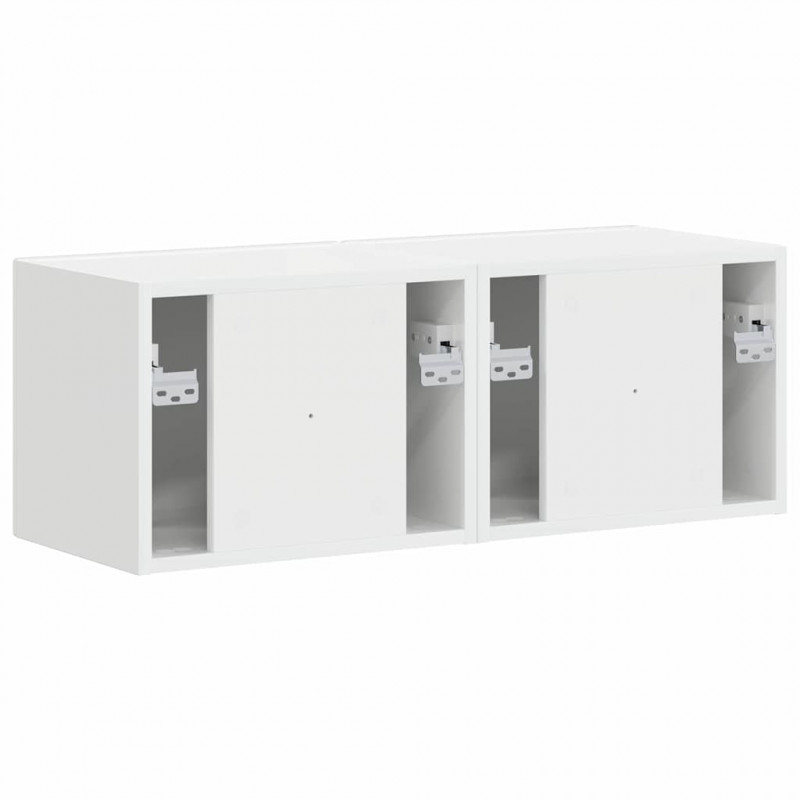 Szafka pod telewizor 2 pcs Błyszcząca biel 39 x 31 x 29,5 cm