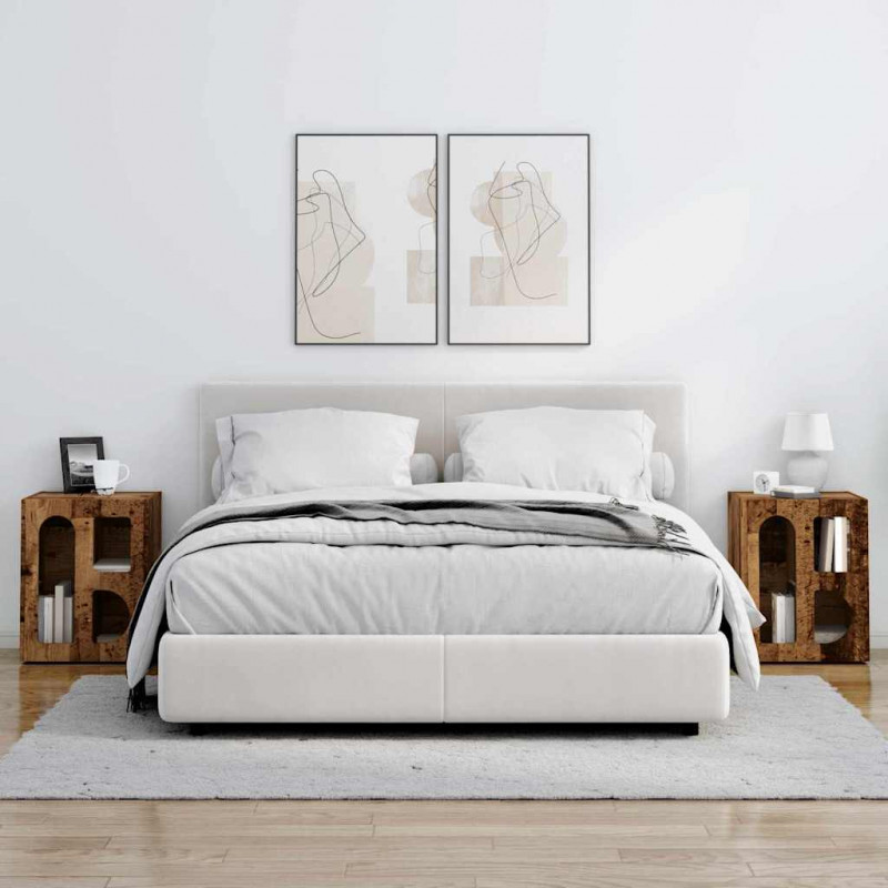 Stolik nocny 2 pcs Stare drewno 40 x 35 x 50 cm