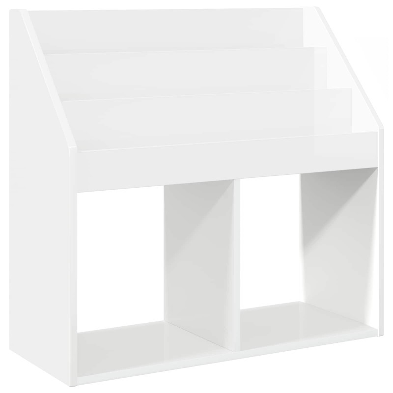 Biblioteczka dla dzieci Wysoki połysk biały 72,5 x 29,5 x 69 cm